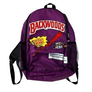 Backwoods Backpack School Bag 420 Cigar Honey Berry Laptop Bag 16.5x12x6 Purple